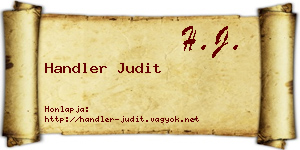 Handler Judit névjegykártya
